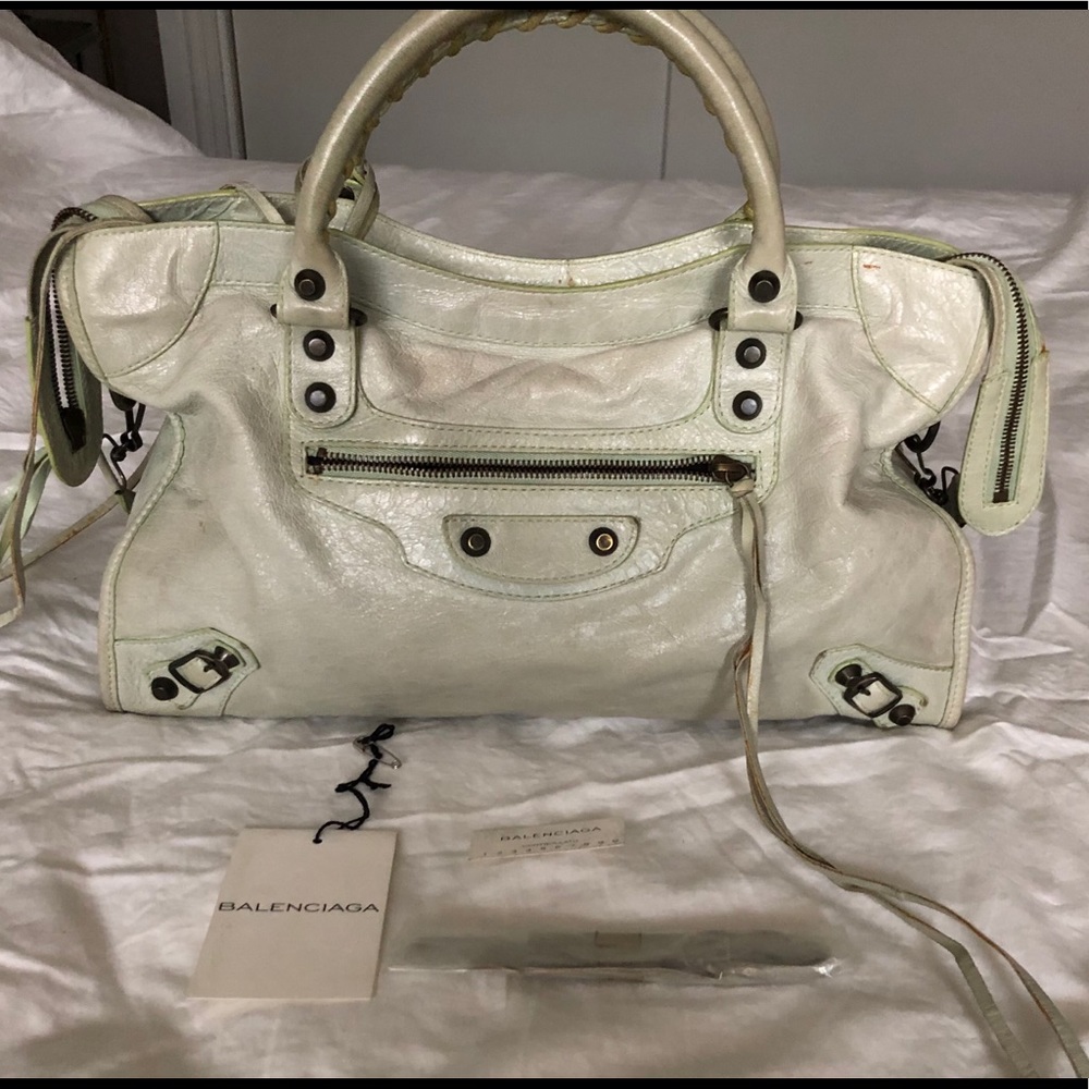 Authentic Balenciaga City Bag (Sea-foam Green)